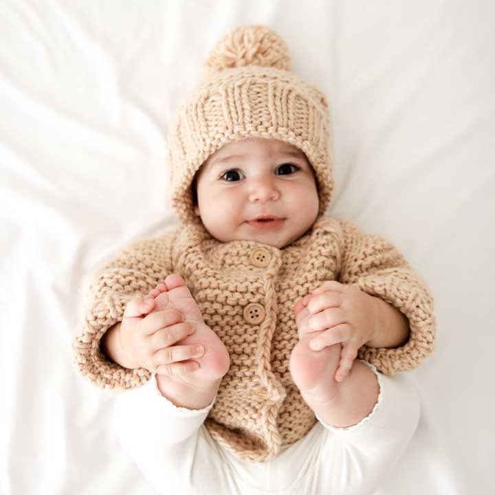Latte Garter Stitch Cardigan Sweater Baby & Toddler