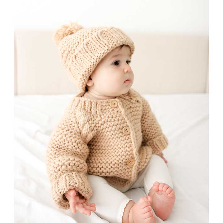 Latte Garter Stitch Cardigan Sweater Baby & Toddler