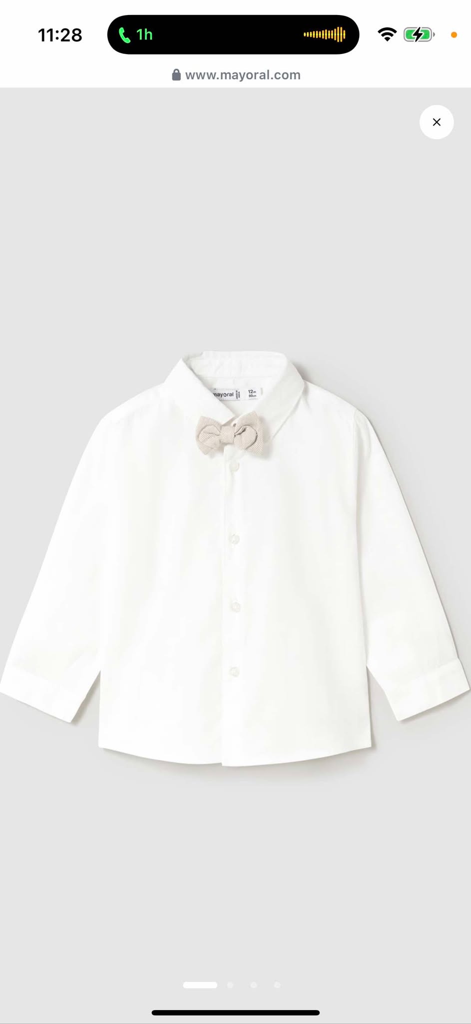 Mayoral Baby long-sleeve shirt with bow tie