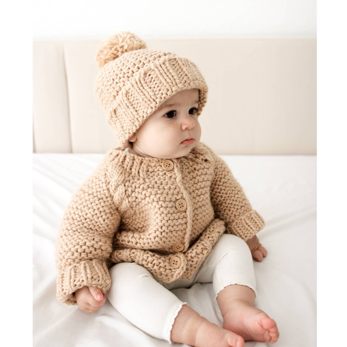 Latte Garter Stitch Cardigan Sweater Baby & Toddler