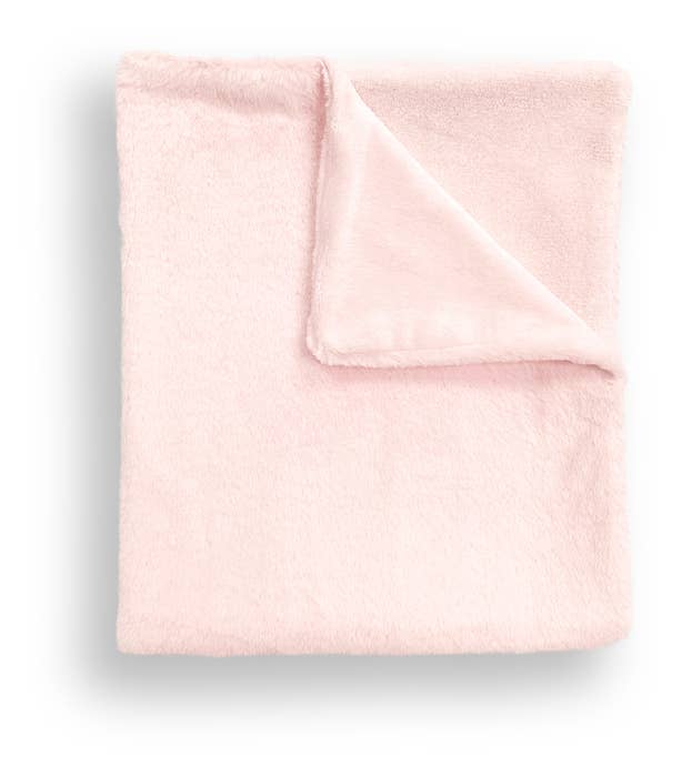 Faux Fur Stroller Blanket On Wooden Hanger Size | 30” * 36”