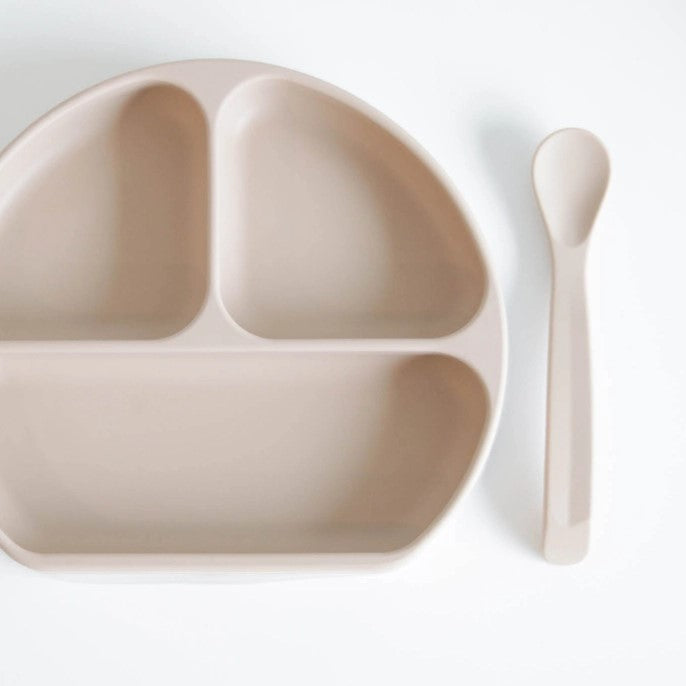 Silicone Suction Plate With Lid and Spoon
