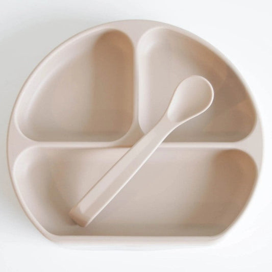 Silicone Suction Plate With Lid and Spoon