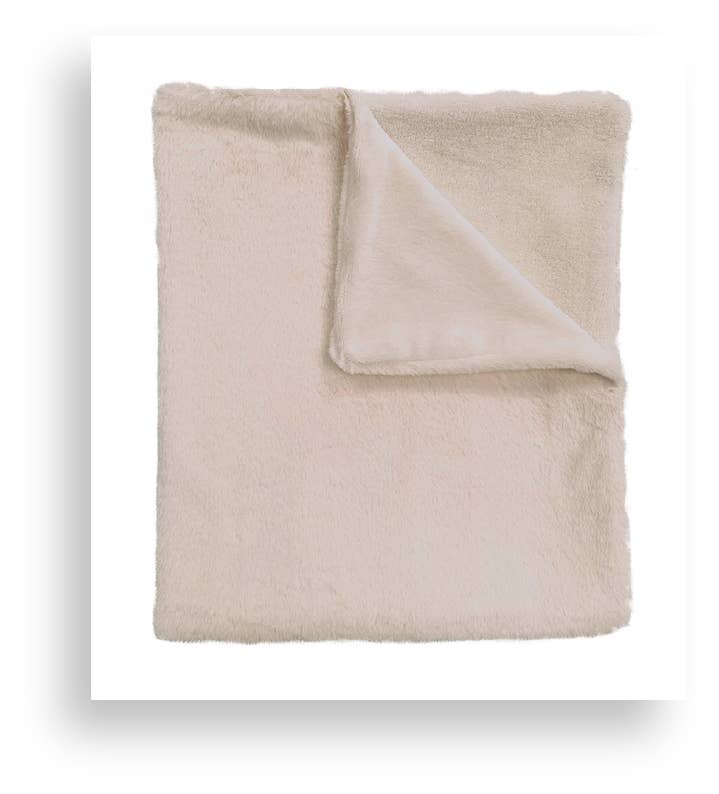 Faux Fur Stroller Blanket On Wooden Hanger Size | 30” * 36”