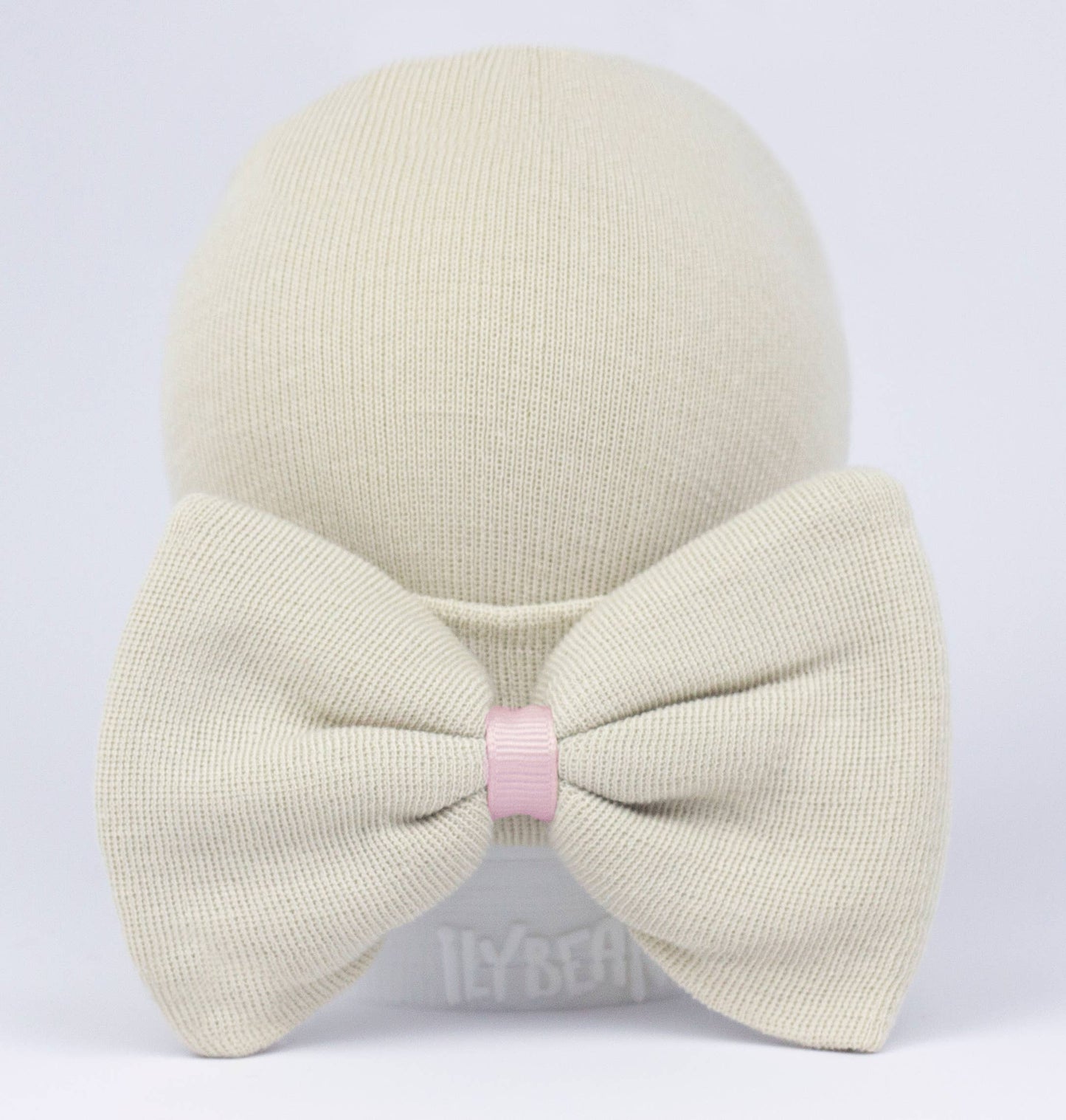 Oatmeal Bow with White, Oatmeal or Pink Ribbon Center