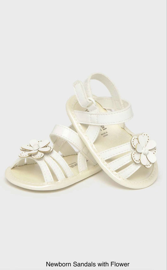 Mayoral Newborn Sandals with Flower