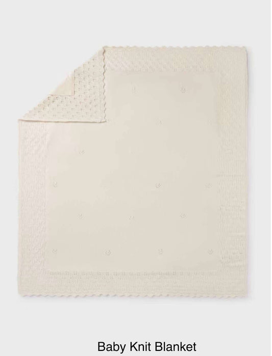 Mayoral Baby Knit Blanket (lace edge motifs)