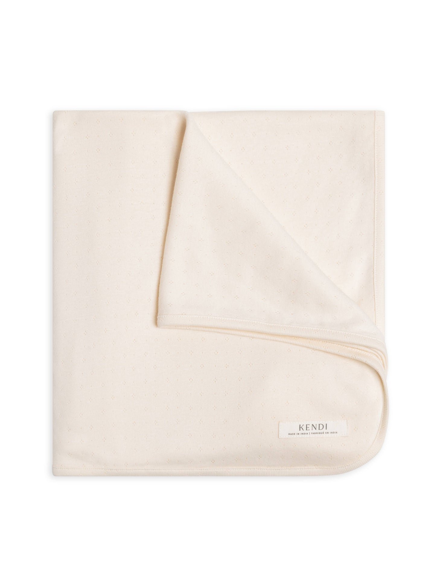 Organic Cotton Pointelle Baby Blanket - Ivory