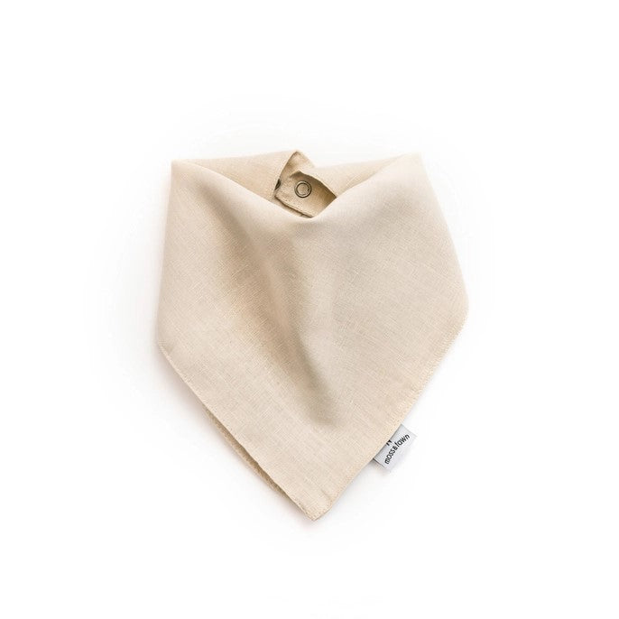 100% Linen Drool Bib - Beige