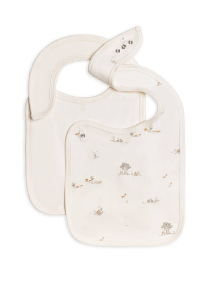 Organic Baby Bib Set (2-pack) - Picnic + Ivory