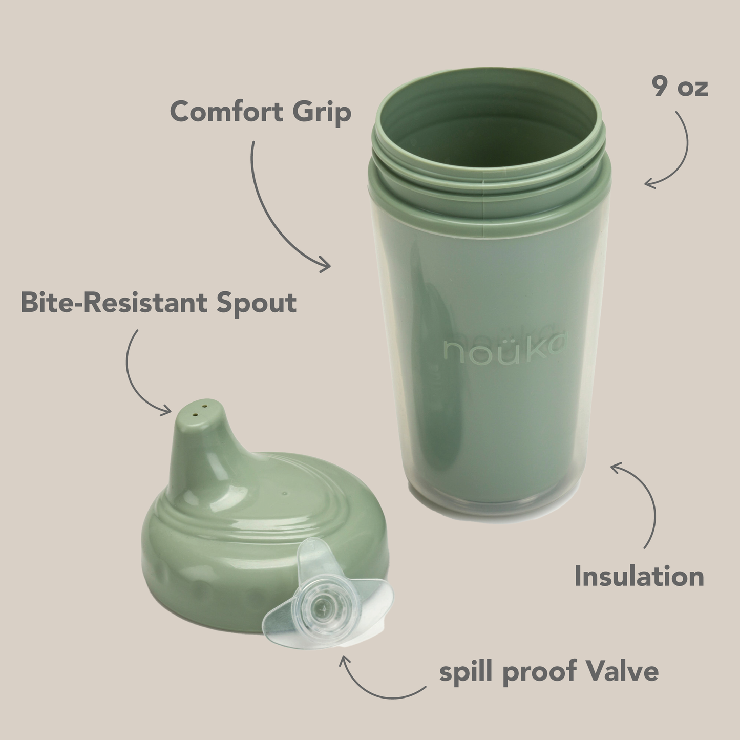 Noüka Insulated Sippy Cup - Soft Sand