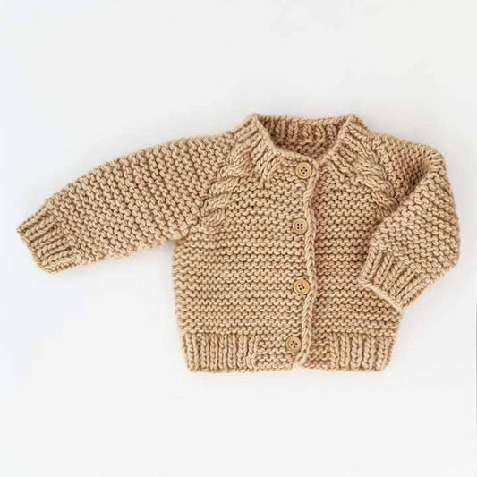 Latte Garter Stitch Cardigan Sweater Baby & Toddler