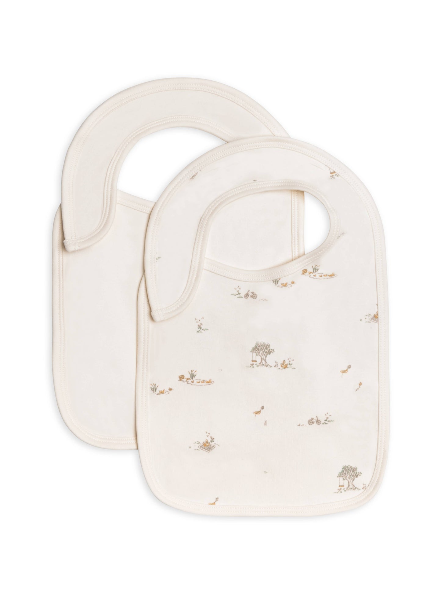 Organic Baby Bib Set (2-pack) - Picnic + Ivory