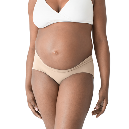 Bamboo Maternity & Postpartum Hipster Panties - Beige