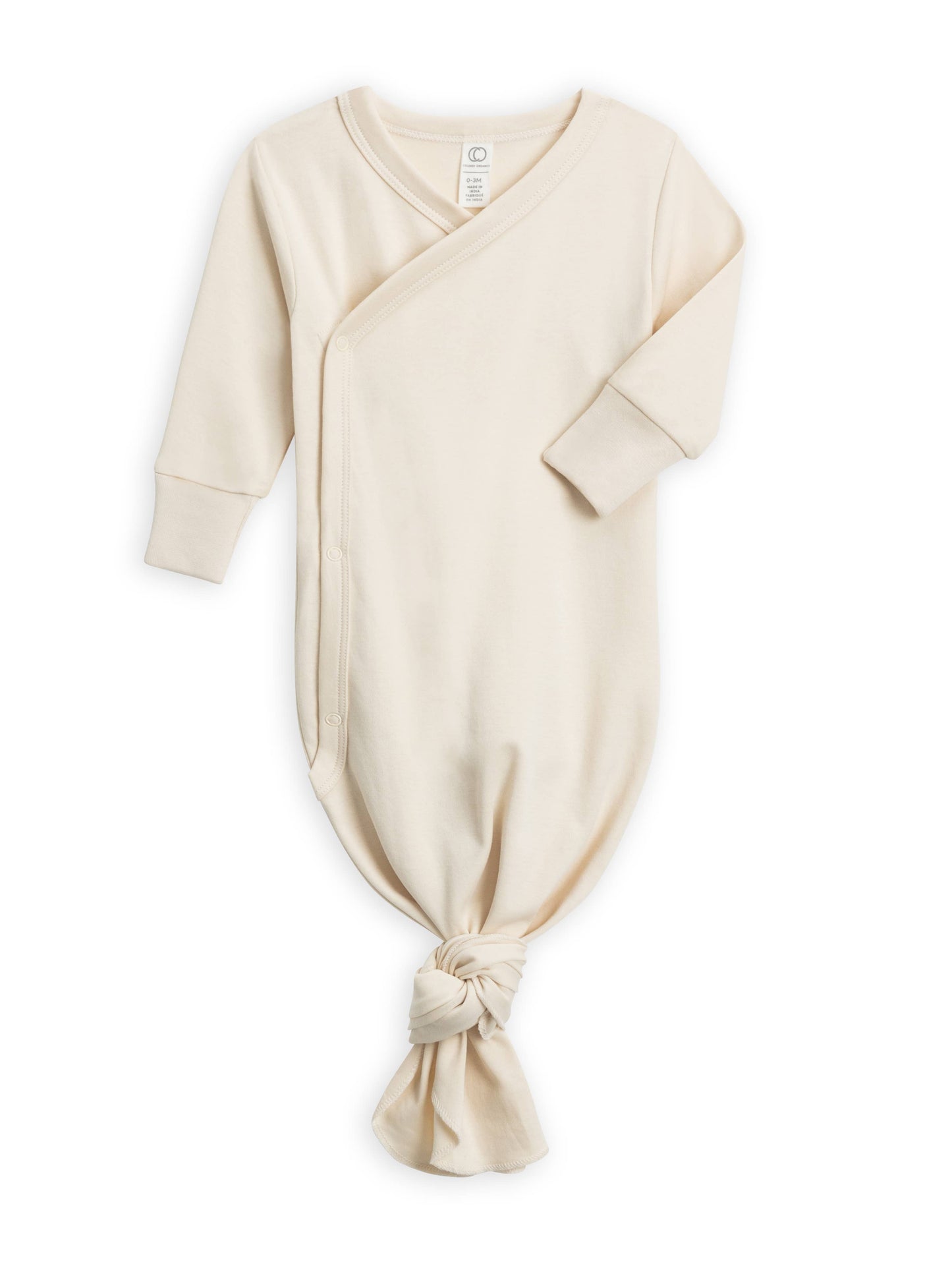 Organic Newborn Indy Kimono Gown - Natural