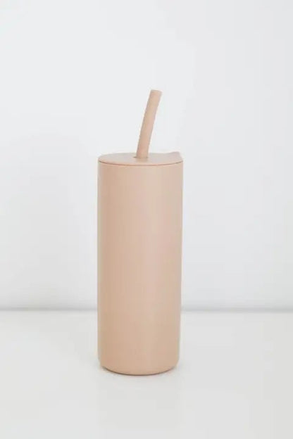 Adult Silicone Straw Cup - Beige