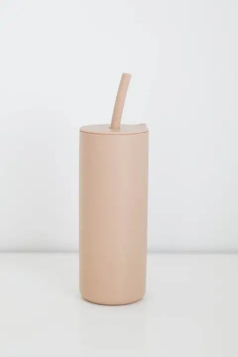 Adult Silicone Straw Cup - Beige