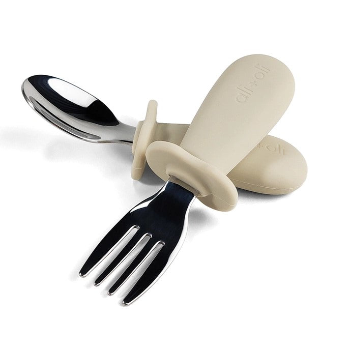 Ali+Oli Spoon & Fork Learning Set for Toddlers (6m+) - Khaki