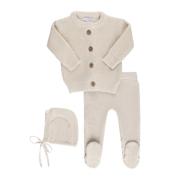 Baby Cardigan Footie Gift Set - Beige