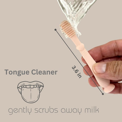 Baby Finger Toothbrush & Tongue Cleaner Oral Set (3m+) - Ivory