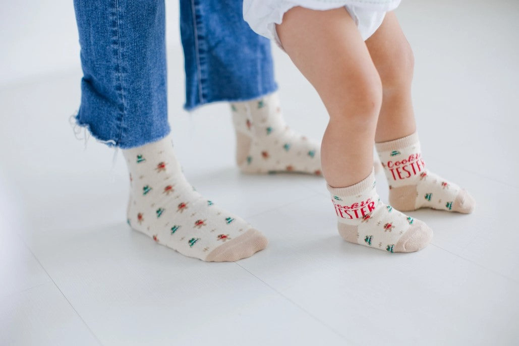 Cookie Baker & Tester Christmas Parent & Baby Sock Set