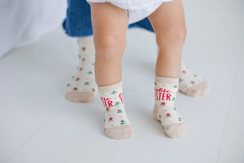 Cookie Baker & Tester Christmas Parent & Baby Sock Set