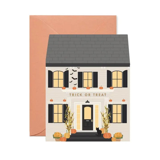 Halloween House die-cut folded Greeting Card