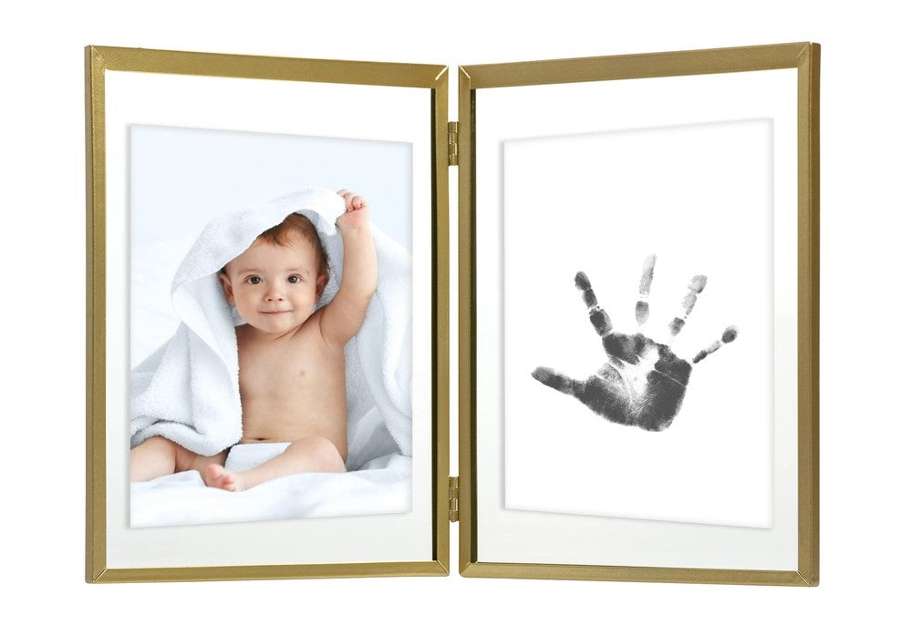 Hand or Footprint Frame and Clean Touch Ink Pad, Gold