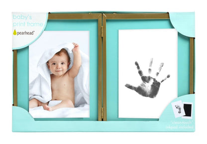 Hand or Footprint Frame and Clean Touch Ink Pad, Gold