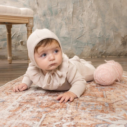 Knit Ribbed Bonnet - Oatmeal