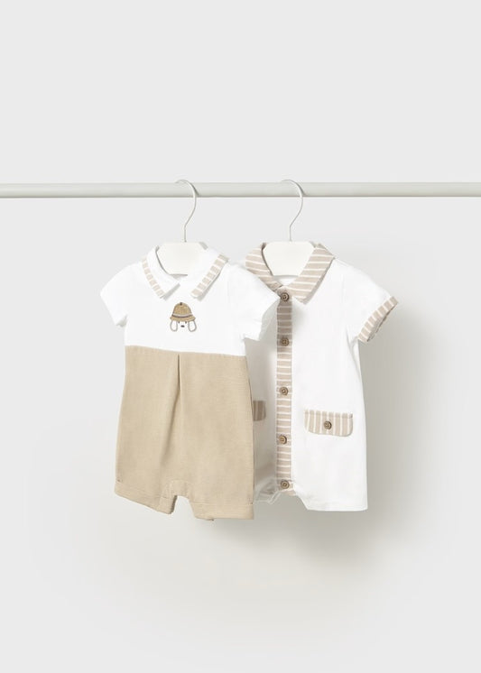 Mayoral 2-Pack Collared Rompers