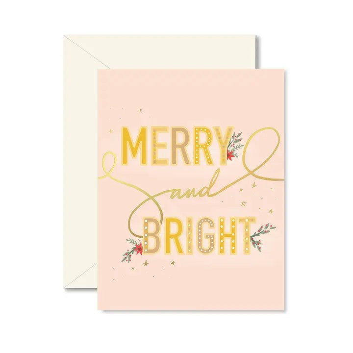 Merry + Bright Christmas Greeting Card