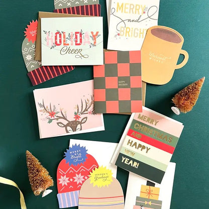 Merry + Bright Christmas Greeting Card