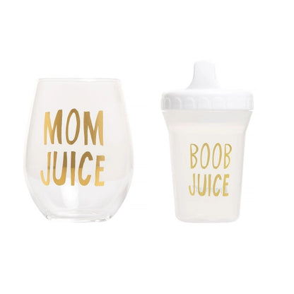 Mom & Baby Gift Set, Wine Glass And Bottle