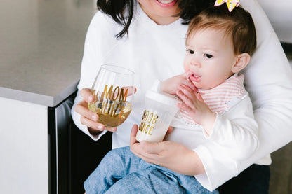 Mom & Baby Gift Set, Wine Glass And Bottle