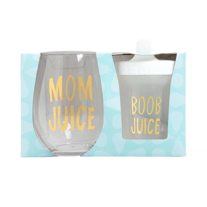 Mom & Baby Gift Set, Wine Glass And Bottle