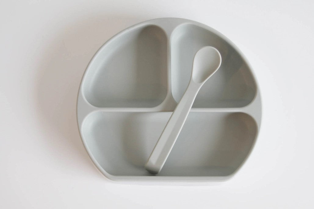 Silicone Suction Plate With Lid and Spoon