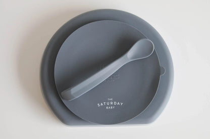 Silicone Suction Plate With Lid and Spoon