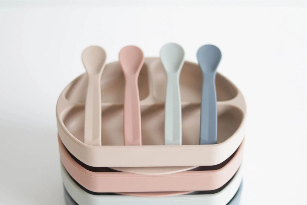 Silicone Suction Plate With Lid and Spoon