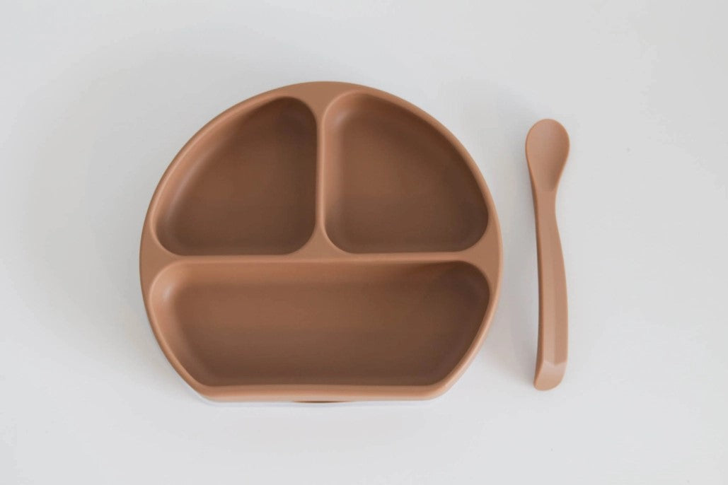 Silicone Suction Plate With Lid and Spoon