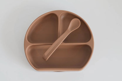 Silicone Suction Plate With Lid and Spoon