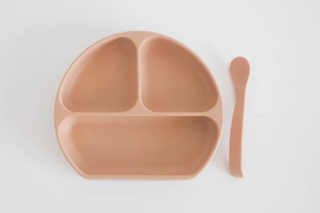 Silicone Suction Plate With Lid and Spoon