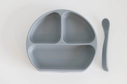 Silicone Suction Plate With Lid and Spoon