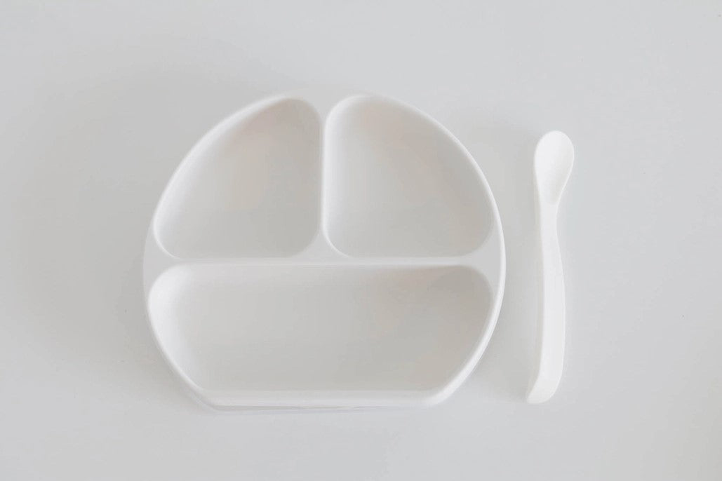 Silicone Suction Plate With Lid and Spoon