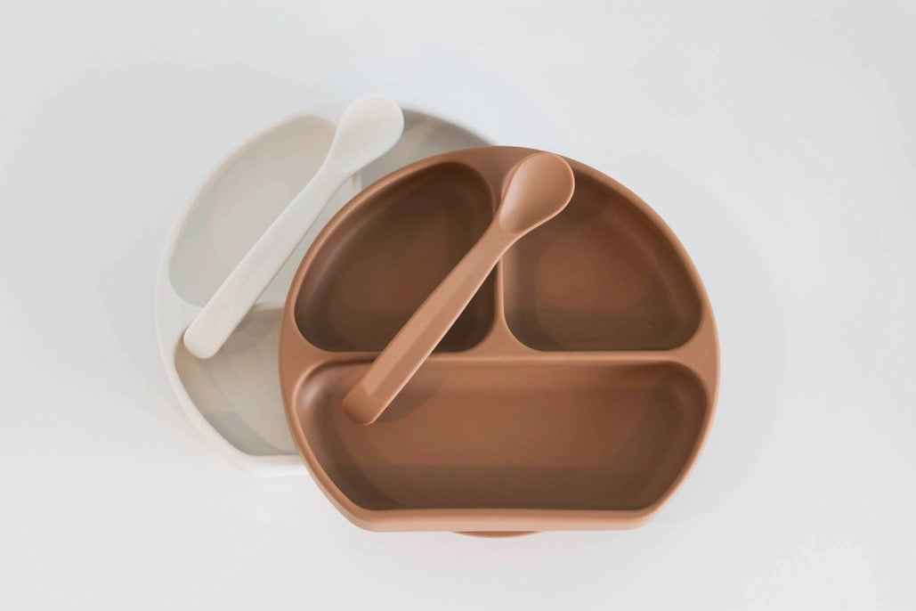 Silicone Suction Plate With Lid and Spoon