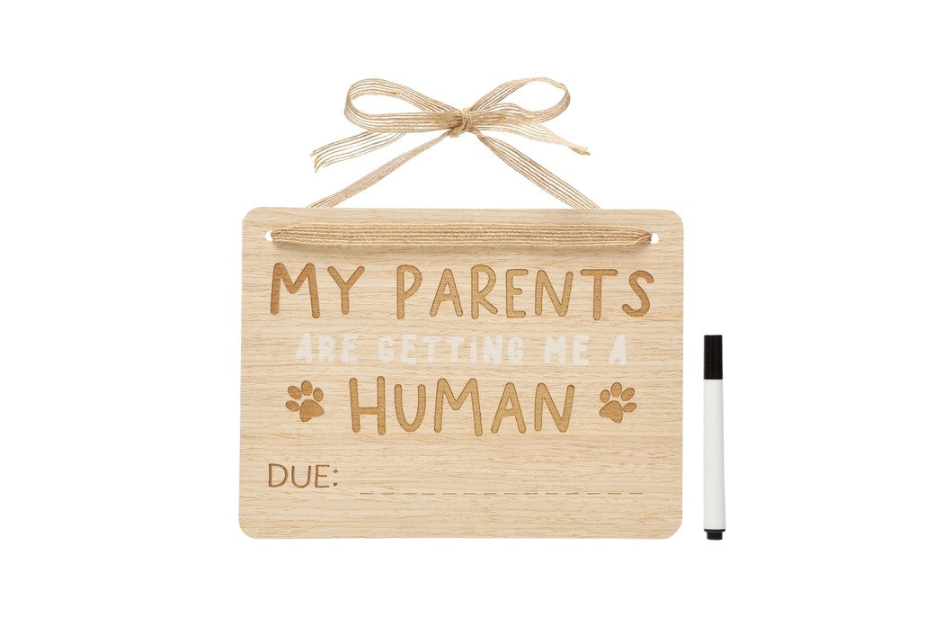 Wooden Pet Pregnancy Announcement Sign