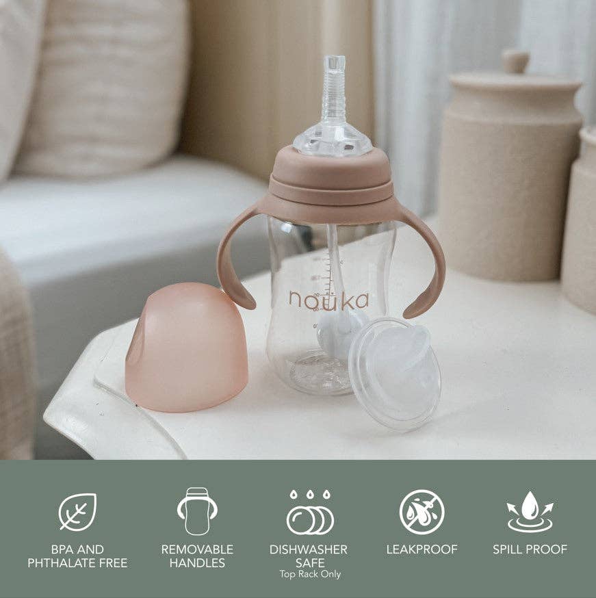 Noüka Transitional Sippy/Weighted Straw Cup -  Soft Sand