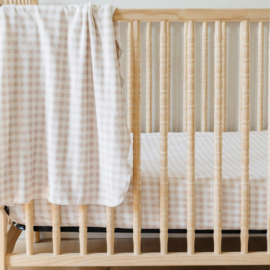 MINKY STRETCH LUXE CRIB SHEET - Gingham