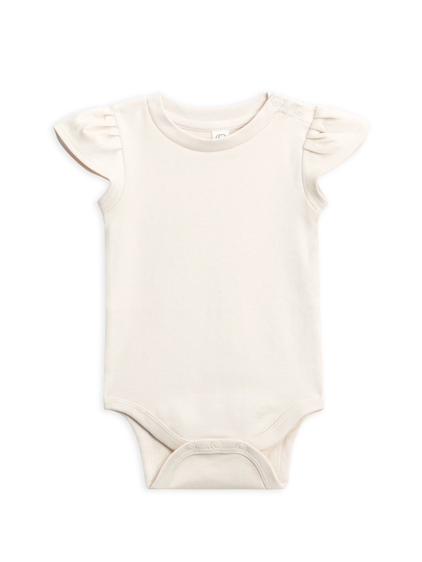 Organic Baby Pearl Petal Sleeve Bodysuit - Ivory