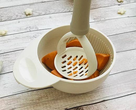 Baby Food Masher Bowl - Beige